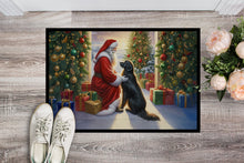 Load image into Gallery viewer, Flat-Coated Retriever and Santa Claus Doormat-24x36 Indoor / Outdoor Rug | Made in USA