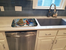 Load image into Gallery viewer, Fox Terrier and Santa Claus Dish Drying Mat