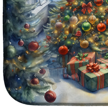 Load image into Gallery viewer, Fox Terrier and Santa Claus Dish Drying Mat
