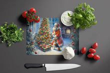 Load image into Gallery viewer, Fox Terrier and Santa Claus Glass Cutting Boards – Durable, Decorative Kitchen Art