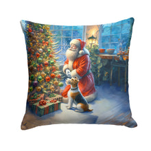 Load image into Gallery viewer, Fox Terrier and Santa Claus Throw Pillow - 14x14 Decorative Pillow – Art for Your Home &amp; Patio