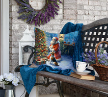 Load image into Gallery viewer, Fox Terrier and Santa Claus Throw Pillow