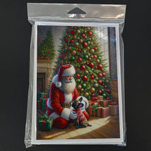 Load image into Gallery viewer, French Bulldog and Santa Claus Greeting Cards - Blank Note Cards – 8-Pack of Artist-Designed Cards with Envelopes