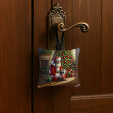 Load image into Gallery viewer, French Bulldog and Santa Claus Hanging Square Fabric Ornament 3.5 × 3.5
