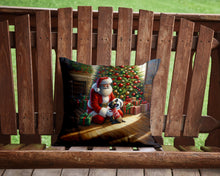 Load image into Gallery viewer, French Bulldog and Santa Claus Throw Pillow - 14x14 Decorative Pillow – Art for Your Home &amp; Patio