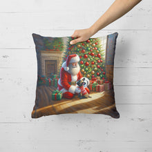 Load image into Gallery viewer, French Bulldog and Santa Claus Throw Pillow