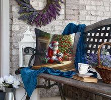 Load image into Gallery viewer, French Bulldog and Santa Claus Throw Pillow