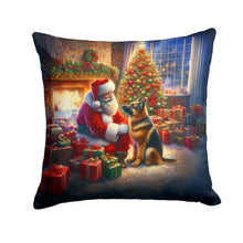 Load image into Gallery viewer, German Shepherd and Santa Claus Throw Pillow - 14x14 Decorative Pillow – Art for Your Home &amp; Patio