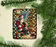 Load image into Gallery viewer, German Shorthaired Pointer and Santa Claus Porcelain Ornament