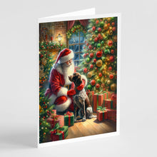Load image into Gallery viewer, German Shorthaired Pointer and Santa Claus Greeting Cards - Blank Note Cards – 8-Pack of Artist-Designed Cards with Envelopes