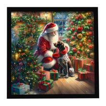 Load image into Gallery viewer, German Shorthaired Pointer and Santa Claus Framed Metal Print