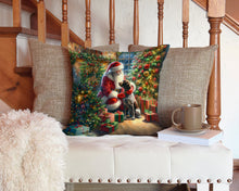 Load image into Gallery viewer, German Shorthaired Pointer and Santa Claus Throw Pillow - 14x14 Decorative Pillow – Art for Your Home &amp; Patio