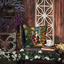 Load image into Gallery viewer, German Shorthaired Pointer and Santa Claus Throw Pillow - 14x14 Decorative Pillow – Art for Your Home &amp; Patio