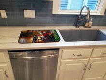 Load image into Gallery viewer, German Wirehaired Pointer and Santa Claus Dish Drying Mat