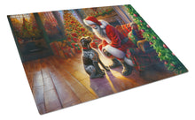 Load image into Gallery viewer, German Wirehaired Pointer and Santa Claus Glass Cutting Boards – Durable, Decorative Kitchen Art