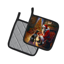 Load image into Gallery viewer, German Wirehaired Pointer and Santa Claus Pot Holders - Set of 2 Decorative Kitchen Helpers | Made in the USA