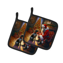 Load image into Gallery viewer, German Wirehaired Pointer and Santa Claus Pot Holders - Set of 2 Decorative Kitchen Helpers | Made in the USA