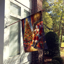 Load image into Gallery viewer, Golden Retriever and Santa Claus House Flag