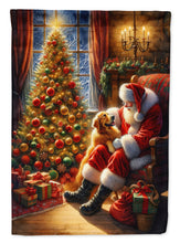 Load image into Gallery viewer, Golden Retriever and Santa Claus House Flag