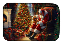 Load image into Gallery viewer, Golden Retriever and Santa Claus Dish Drying Mat