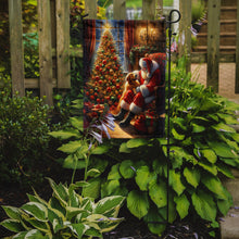 Load image into Gallery viewer, Golden Retriever with Santa Garden Flag – Christmas Dog Yard Decor