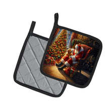 Load image into Gallery viewer, Golden Retriever and Santa Claus Pot Holders - Set of 2 Decorative Kitchen Helpers | Made in the USA