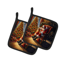 Load image into Gallery viewer, Golden Retriever and Santa Claus Pot Holders - Set of 2 Decorative Kitchen Helpers | Made in the USA
