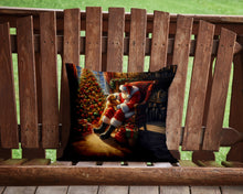 Load image into Gallery viewer, Golden Retriever and Santa Claus Throw Pillow - 14x14 Decorative Pillow – Art for Your Home &amp; Patio