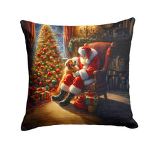 Load image into Gallery viewer, Golden Retriever and Santa Claus Throw Pillow - 14x14 Decorative Pillow – Art for Your Home &amp; Patio
