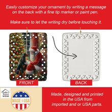 Load image into Gallery viewer, Gordon Setter and Santa Claus Porcelain Ornament