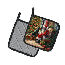 Load image into Gallery viewer, Gordon Setter and Santa Claus Pot Holders - Set of 2 Decorative Kitchen Helpers | Made in the USA