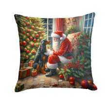 Load image into Gallery viewer, Gordon Setter and Santa Claus Throw Pillow