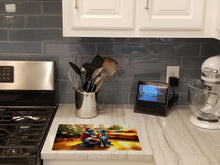 Load image into Gallery viewer, Great Dane and Santa Claus Glass Cutting Boards – Durable, Decorative Kitchen Art