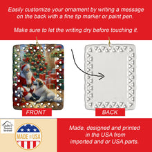 Load image into Gallery viewer, Great Pyrenees and Santa Claus Porcelain Ornament