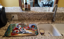 Load image into Gallery viewer, Great Pyrenees and Santa Claus Dish Drying Mat