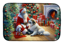 Load image into Gallery viewer, Great Pyrenees and Santa Claus Dish Drying Mat