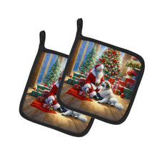 Load image into Gallery viewer, Great Pyrenees and Santa Claus Pot Holders - Set of 2 Decorative Kitchen Helpers | Made in the USA