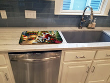 Load image into Gallery viewer, Great Pyrenees and Santa Claus Dish Drying Mat