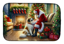 Load image into Gallery viewer, Great Pyrenees and Santa Claus Dish Drying Mat