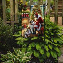 Load image into Gallery viewer, Great Pyrenees with Santa Garden Flag – Christmas Dog Yard Decor