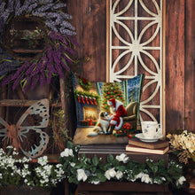 Load image into Gallery viewer, Great Pyrenees and Santa Claus Throw Pillow