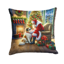 Load image into Gallery viewer, Great Pyrenees and Santa Claus Throw Pillow