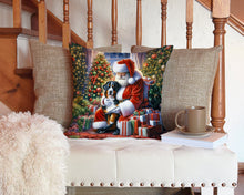 Load image into Gallery viewer, Greater Swiss Mountain Dog and Santa Claus Throw Pillow - 14x14 Decorative Pillow – Art for Your Home &amp; Patio