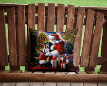 Load image into Gallery viewer, Greater Swiss Mountain Dog and Santa Claus Throw Pillow - 14x14 Decorative Pillow – Art for Your Home &amp; Patio