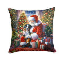 Load image into Gallery viewer, Greater Swiss Mountain Dog and Santa Claus Throw Pillow - 14x14 Decorative Pillow – Art for Your Home &amp; Patio