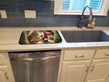 Load image into Gallery viewer, Greyhound and Santa Claus Dish Drying Mat