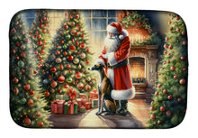 Load image into Gallery viewer, Greyhound and Santa Claus Dish Drying Mat