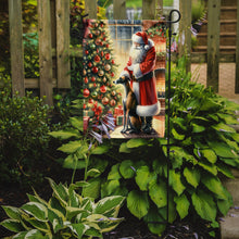 Load image into Gallery viewer, Greyhound with Santa Garden Flag – Christmas Dog Yard Decor