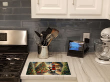 Load image into Gallery viewer, Greyhound and Santa Claus Glass Cutting Boards – Durable, Decorative Kitchen Art