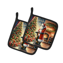 Load image into Gallery viewer, Greyhound and Santa Claus Pot Holders - Set of 2 Decorative Kitchen Helpers | Made in the USA